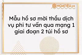 Mẫu Hồ Sơ Mời Thầu 1 Giai Đoạn 2 Túi Hồ Sơ